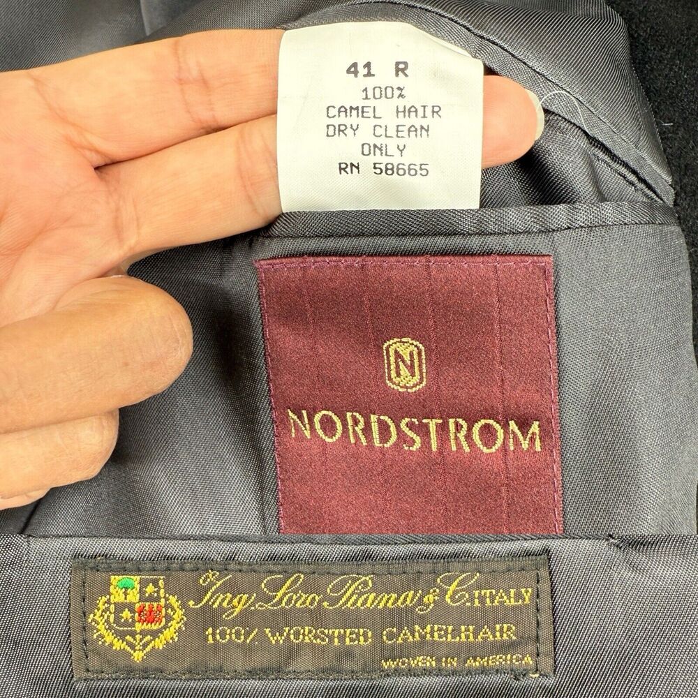 Nordstrom Loro Piana Blazer Jacket Men's 41 Regular Black 100% Vented Italy - Picture 5 of 6